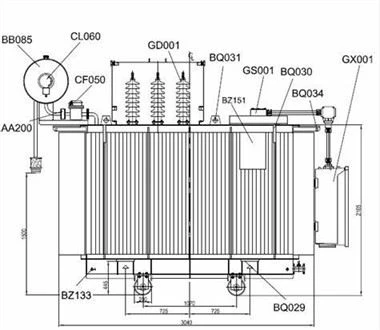 H{{0}}/0,4kv 100kva õliga sukeldatud jõutrafo
